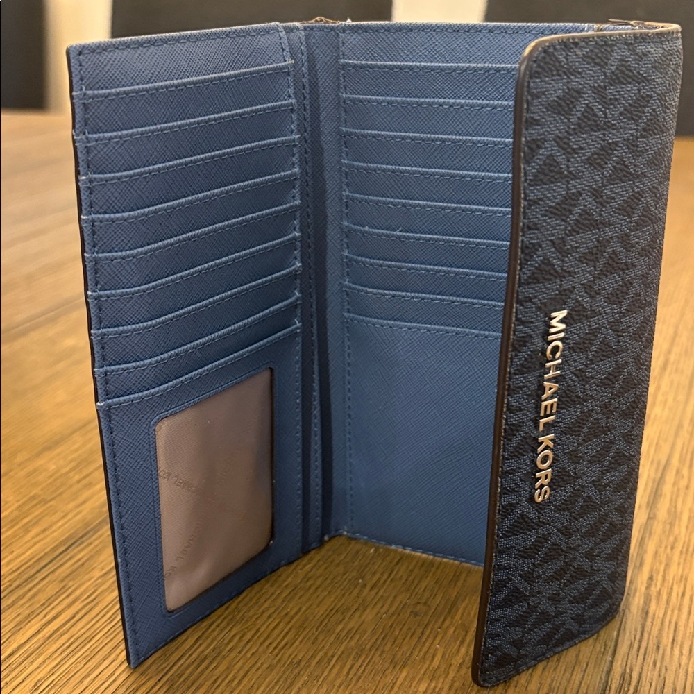 Michael Kors Navy Monogram Wallet - Picture 2 of 5